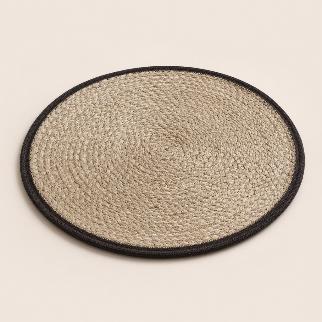 Natural jute round table mat for table styling by Leila Lanka