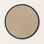 Jute border round table mat styled for dining by Leila Lanka