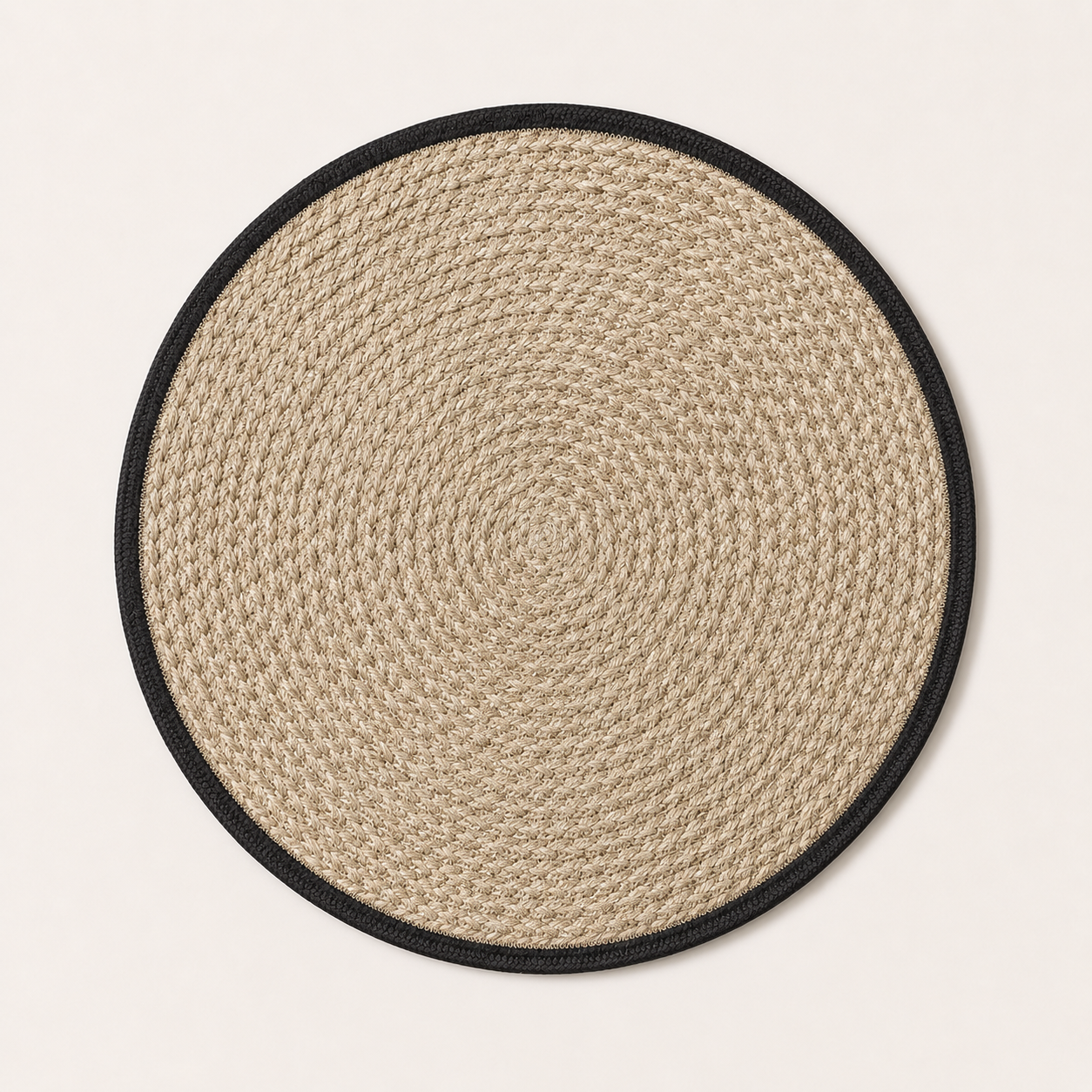 Jute border round table mat styled for dining by Leila Lanka