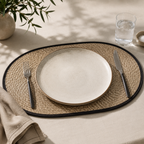 The Braided Jute Border Oval Table Mat