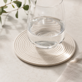 Alabaster cotton cord coaster by Leila Lanka