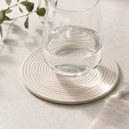 Alabaster cotton cord coaster by Leila Lanka