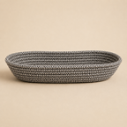 Monochrome black and white cotton cord cutlery holder by Leila Lanka