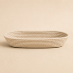 Oat beige cotton cord cutlery holder front view by Leila Lanka